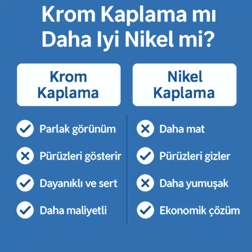 krom kaplamamı nikel kaplamamı daha iyi